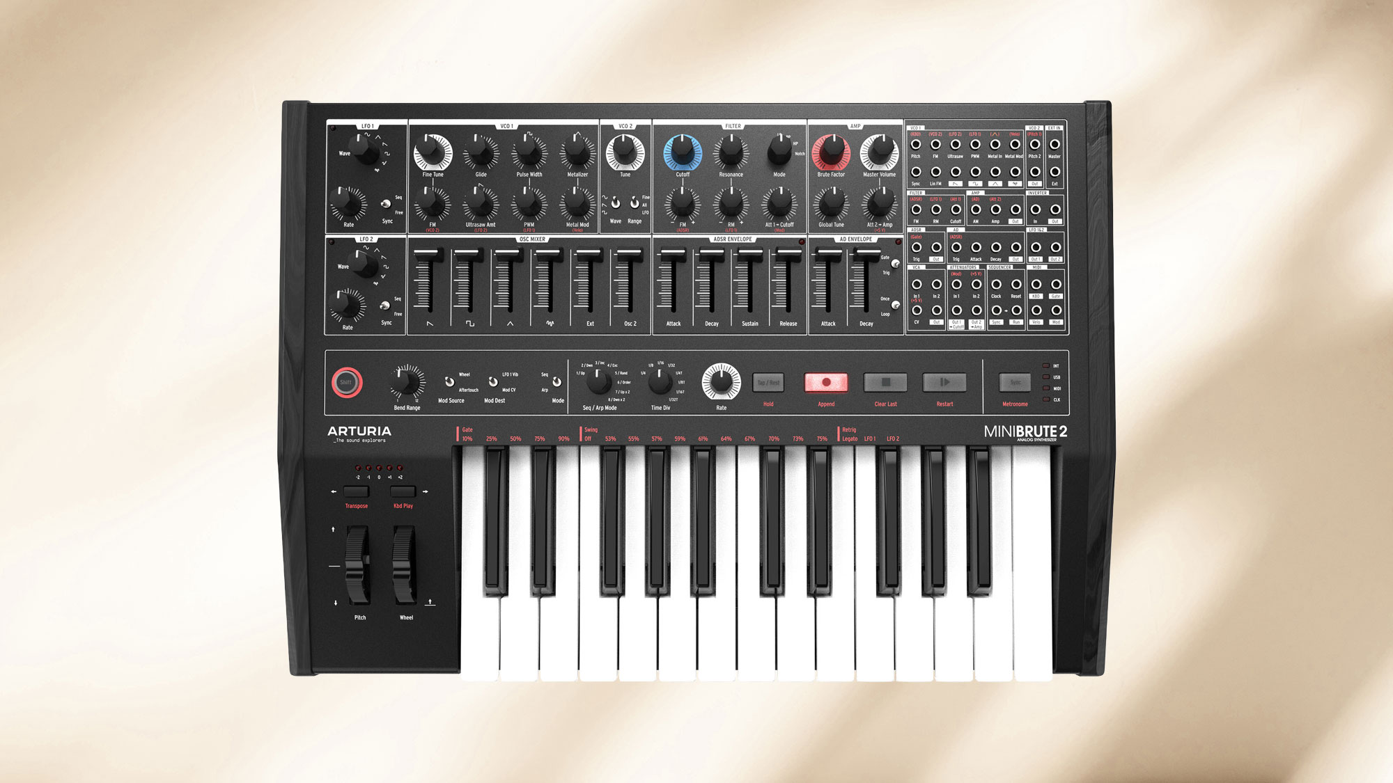 Arturia MiniBrute 2 Special Edition Noir Semi-Modular Monophonic Analog Synthesizer Arturia MiniBrute 2 Special Edition Noir Semi-Modular Monophonic Analog Synthesizer
