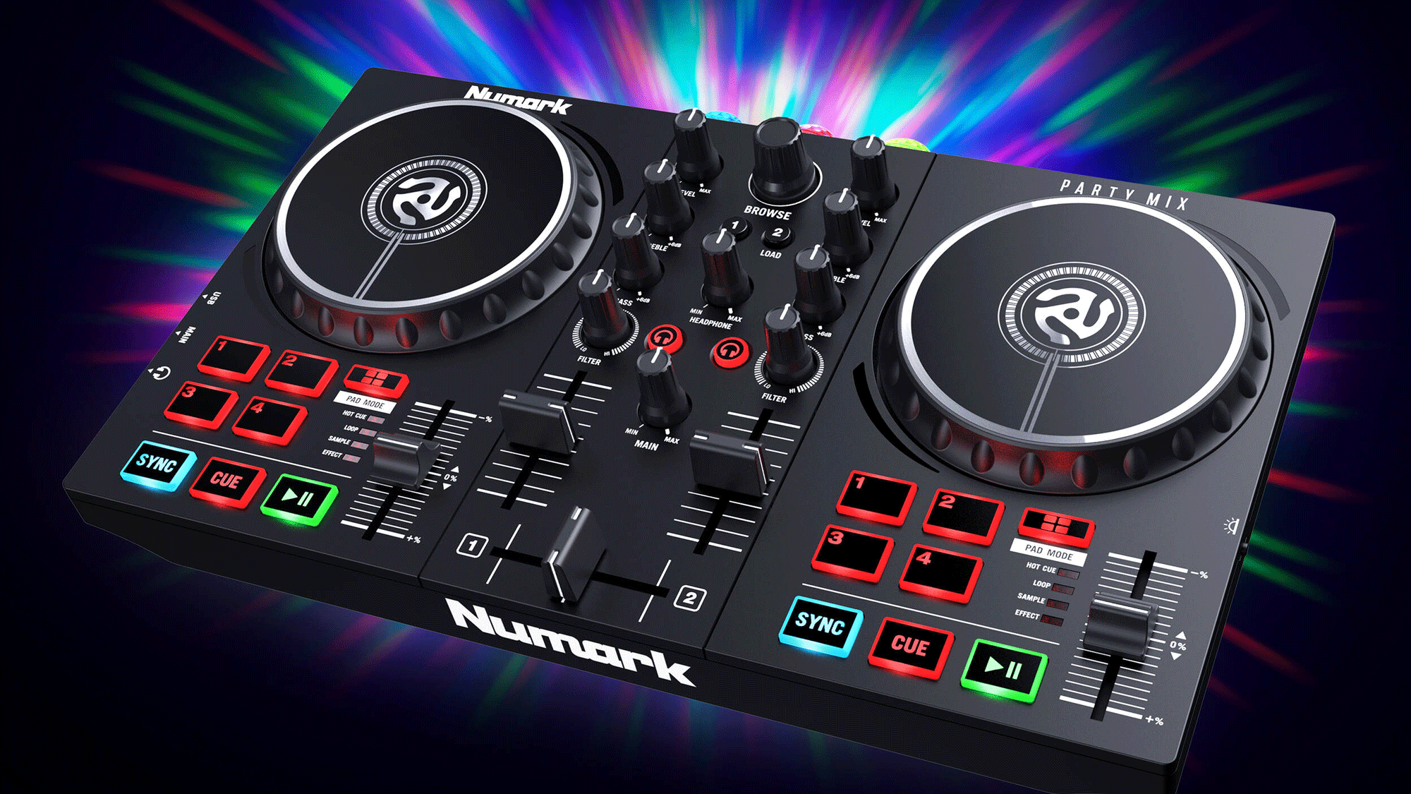 Numark Party Mix II DJ Controller with Built-In Light Show Numark Party Mix II DJ Controller with Built-In Light Show