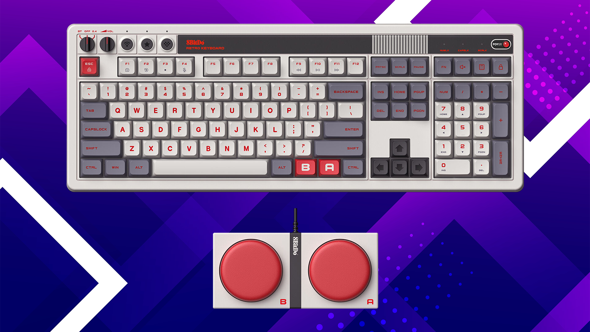 8BitDo Retro Wireless Nintendo Entertainment System Edition Mechanical Gaming Keyboard 8BitDo Retro Wireless Nintendo Entertainment System Edition Mechanical Gaming Keyboard