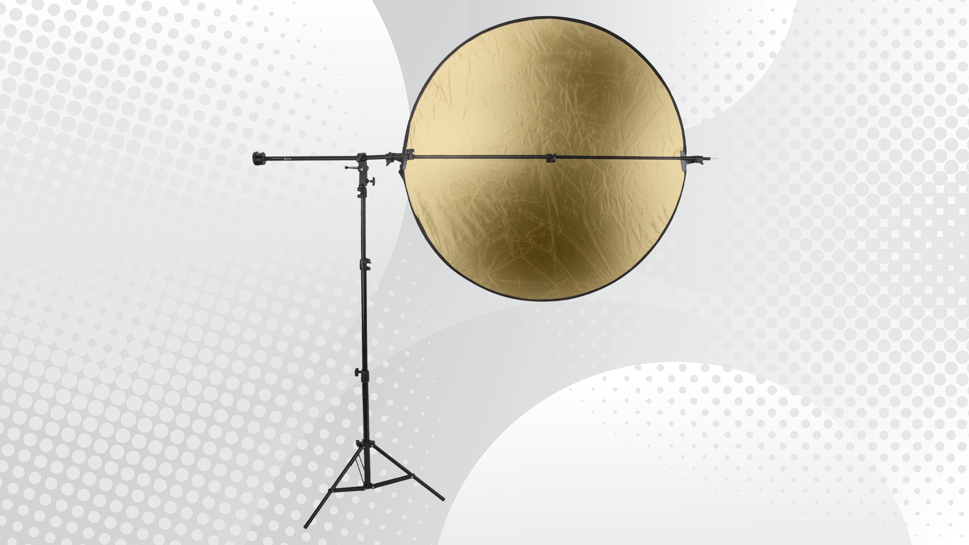 Impact Telescoping Collapsible Reflector Holder Attached to a Light Stand