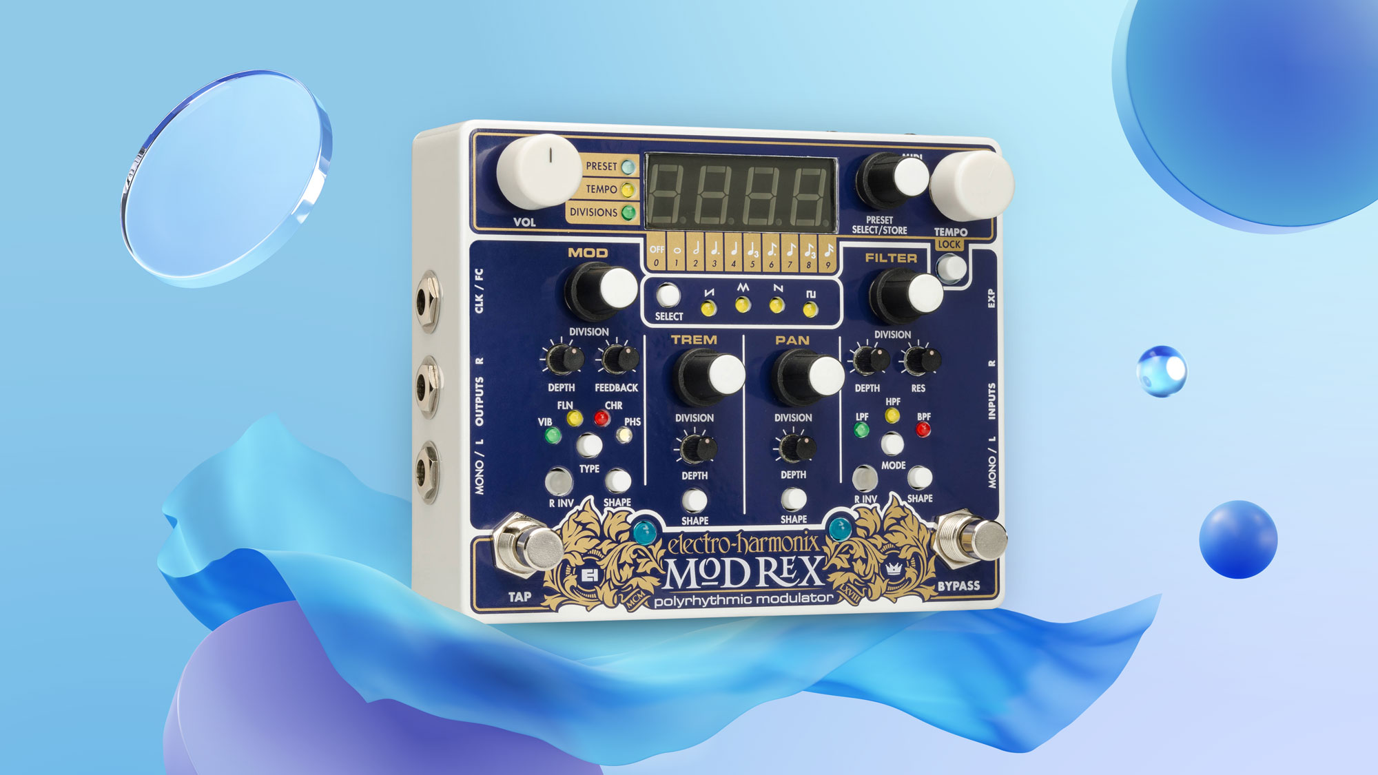 Electro-Harmonix Mod Rex Polyrhythmic Modulator Pedal Electro-Harmonix Mod Rex Polyrhythmic Modulator Pedal