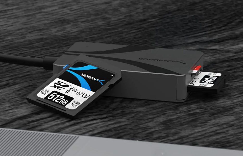 Sabrent 512GB Rocket UHS-II SDXC Memory Card with SDXC & microSDXC Card Reader