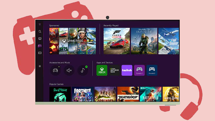 Launch video and game streaming apps directly from the display.
