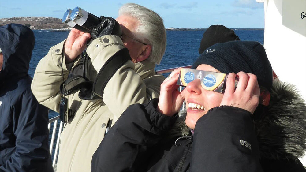 Solar viewing glasses are only for unmagnified viewing of the sun.