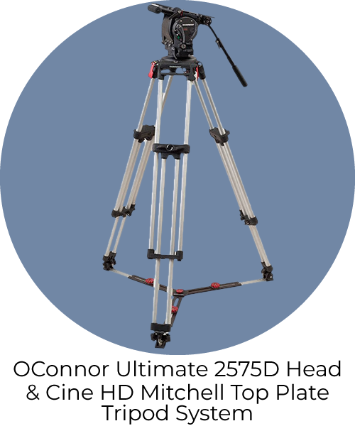 OConnor Ultimate 2575D Head & Cine HD Mitchell Top Plate Tripod System with Floor Spreader