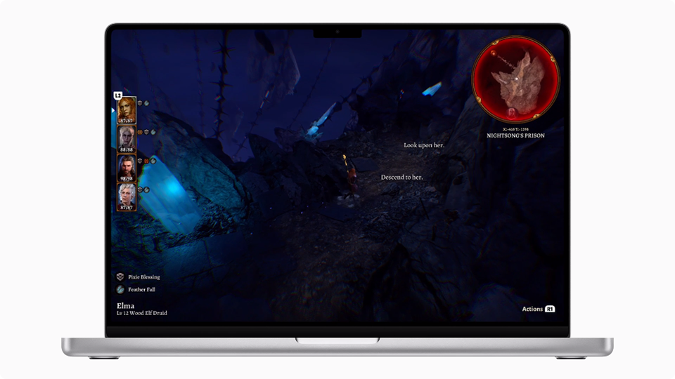 Game Mode in macOS Sonoma delivers an optimized gaming experience and works with all Mac games, including new titles like Baldur’s Gate 3.