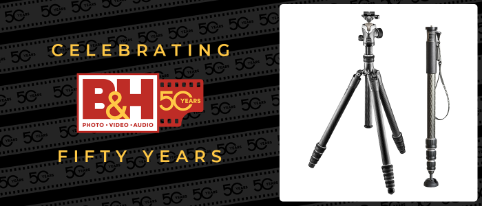 Gitzo GT2545T Series 2 Traveler Carbon Fiber Tripod with Center Ball Head &amp; GM2542 Carbon Fiber Monopod (Special 50th Anniversary Edition)