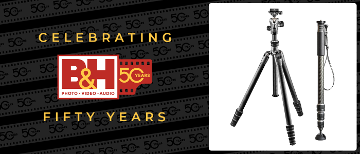 Gitzo GT1545T Series 1 Traveler Carbon Fiber Tripod with Center Ball Head &amp; GM2542 Carbon Fiber Monopod (Special 50th Anniversary Edition)