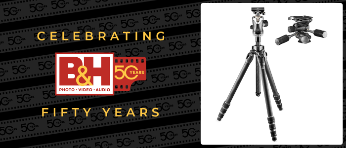Gitzo GK2542-82QD Mountaineer Series 2 Carbon Fiber Tripod with Center Ball Head &amp; GHF3W 3-Way Fluid Head (Special 50th Anniversary Edition)