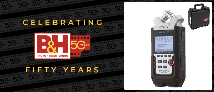 Zoom H4n Pro 4-Track Recorder Kit with Custom B&amp;H 50th Anniversary Case
