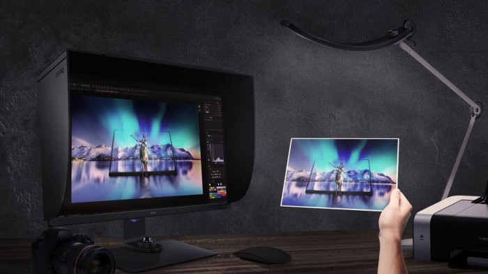 A color-critical monitor displaying an image for comparison.