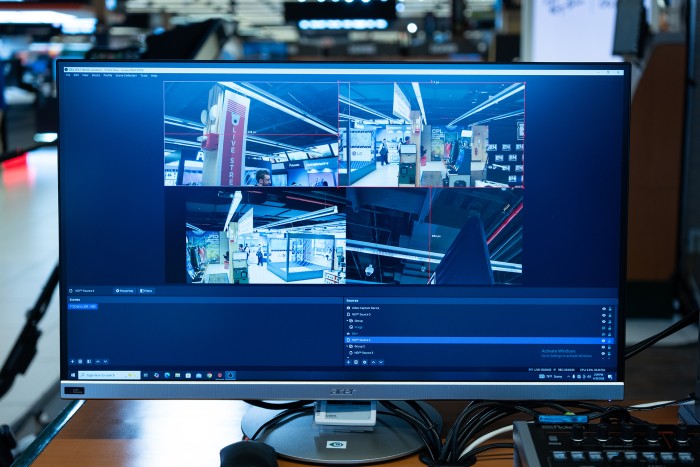 The computer streams out the video using software like OBS. The computer streams out the video using software like OBS.