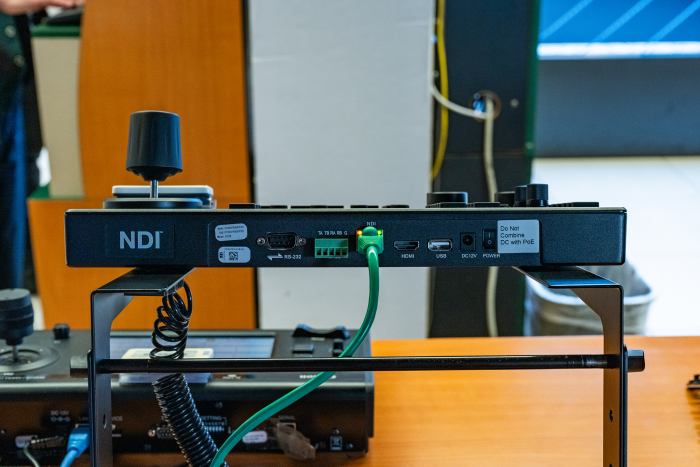 The controller outputs control and receives power over Ethernet. The controller outputs control and receives power over Ethernet.
