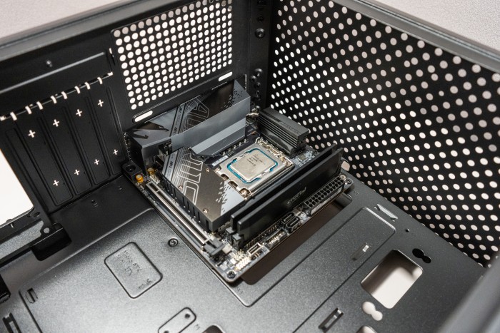 With the motherboard installed, we can start the rest of the build With the motherboard installed, we can start the rest of the build