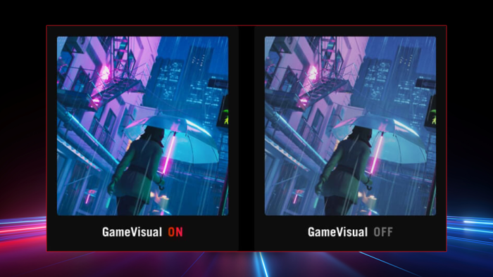 GameVisual allows you to optimize your visual with integrated presets that include Racing, MOBA, Cinema, RTS/RPG, FPS, sRGB, and Scenery modes.