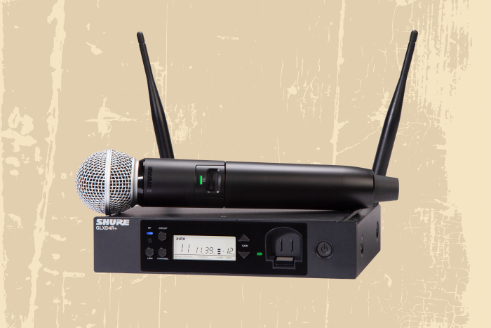 Shure GLXD24R+ Dual-Band Wireless Vocal Rack System with SM58 Microphone