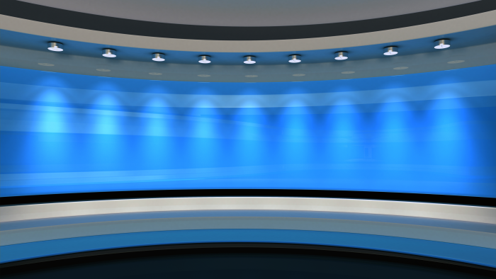 Virtual production set with a curved display Virtual production set with a curved display