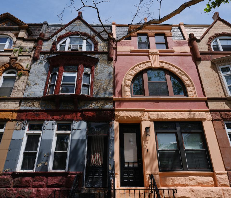 Apartment buildings in Clinton Hill.