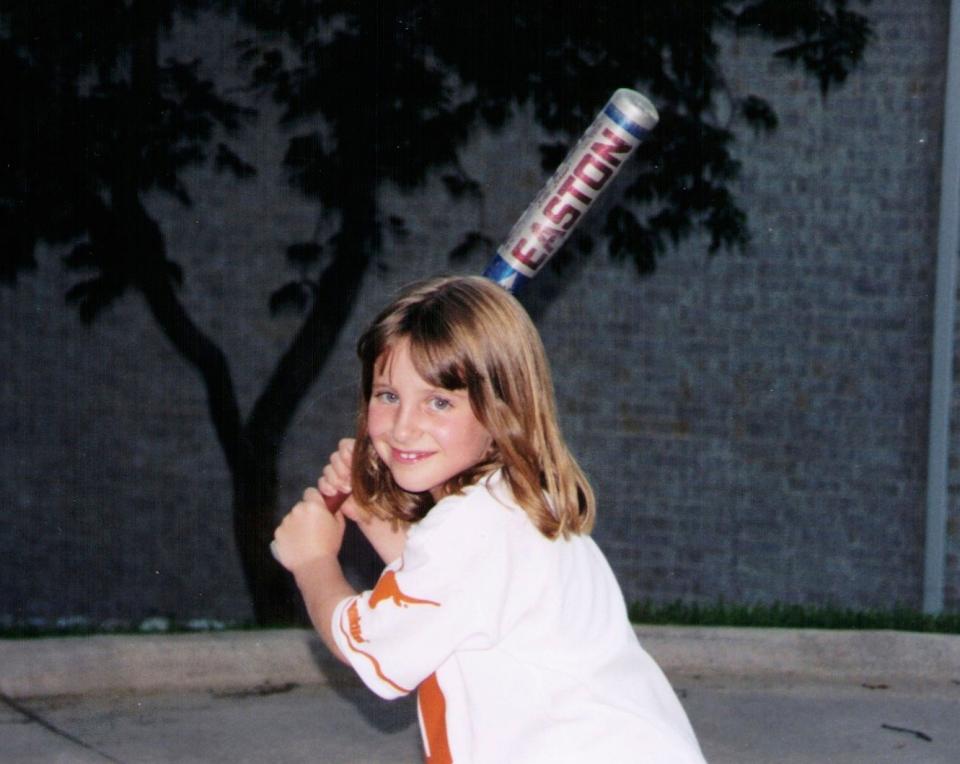 As a major tomboy, Dietschy played boys’ baseball throughout elementary school. “Sports was my jam,” she says.