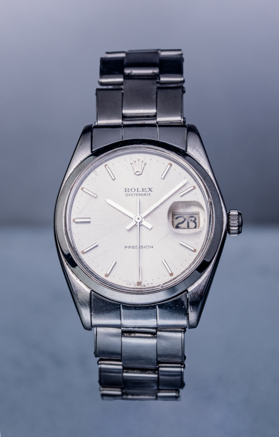 My father’s 40+ year-old Rolex Oysterdate Precision Ref 6694. This was photographed on a plastic stand that was removed (not perfectly) in post processing.