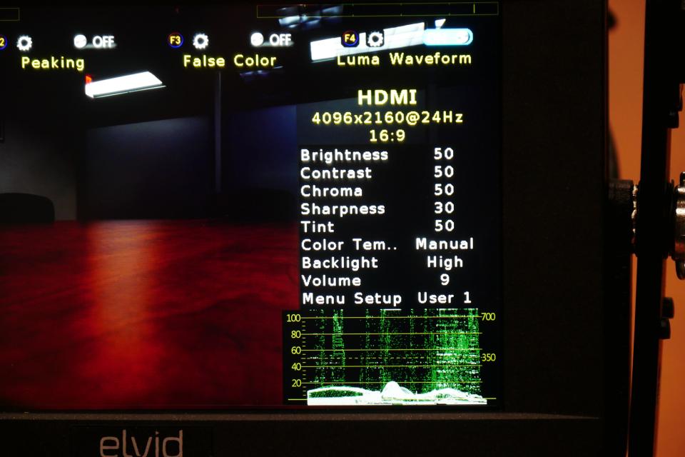 Display of input signal and some of the monitor’s controls
