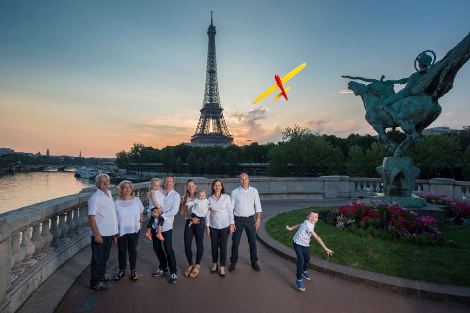 Image from Chow’s 14-country campaign showing happy multi-generational families around the world, commissioned by the French firm Denis Group.