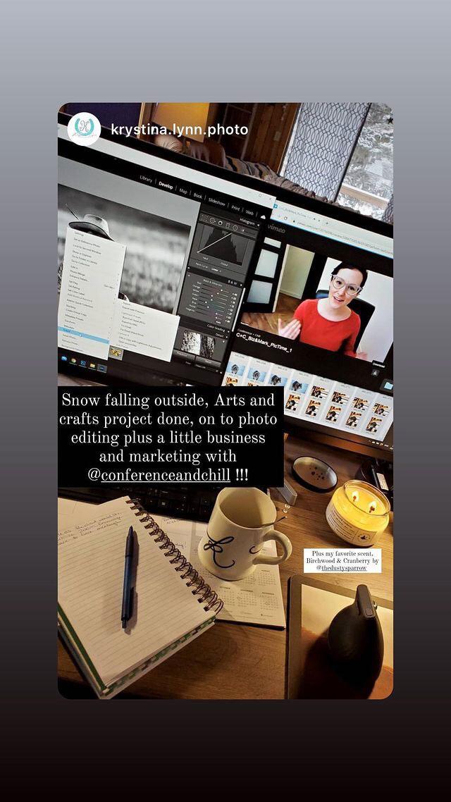 Could there be any better way to spend a snow day than multitasking between photo edits and C+C’s marketing smarts?