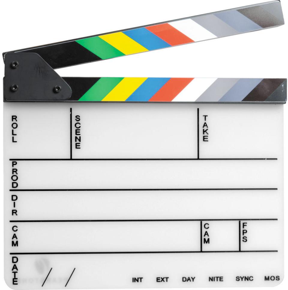 Pearstone Acrylic Dry Erase Clapboard with Color Sticks