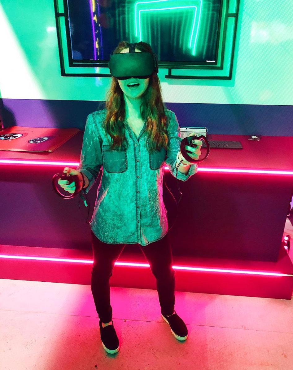 Dietschy gets all teched out at the Intel booth during ComplexCon 2017.