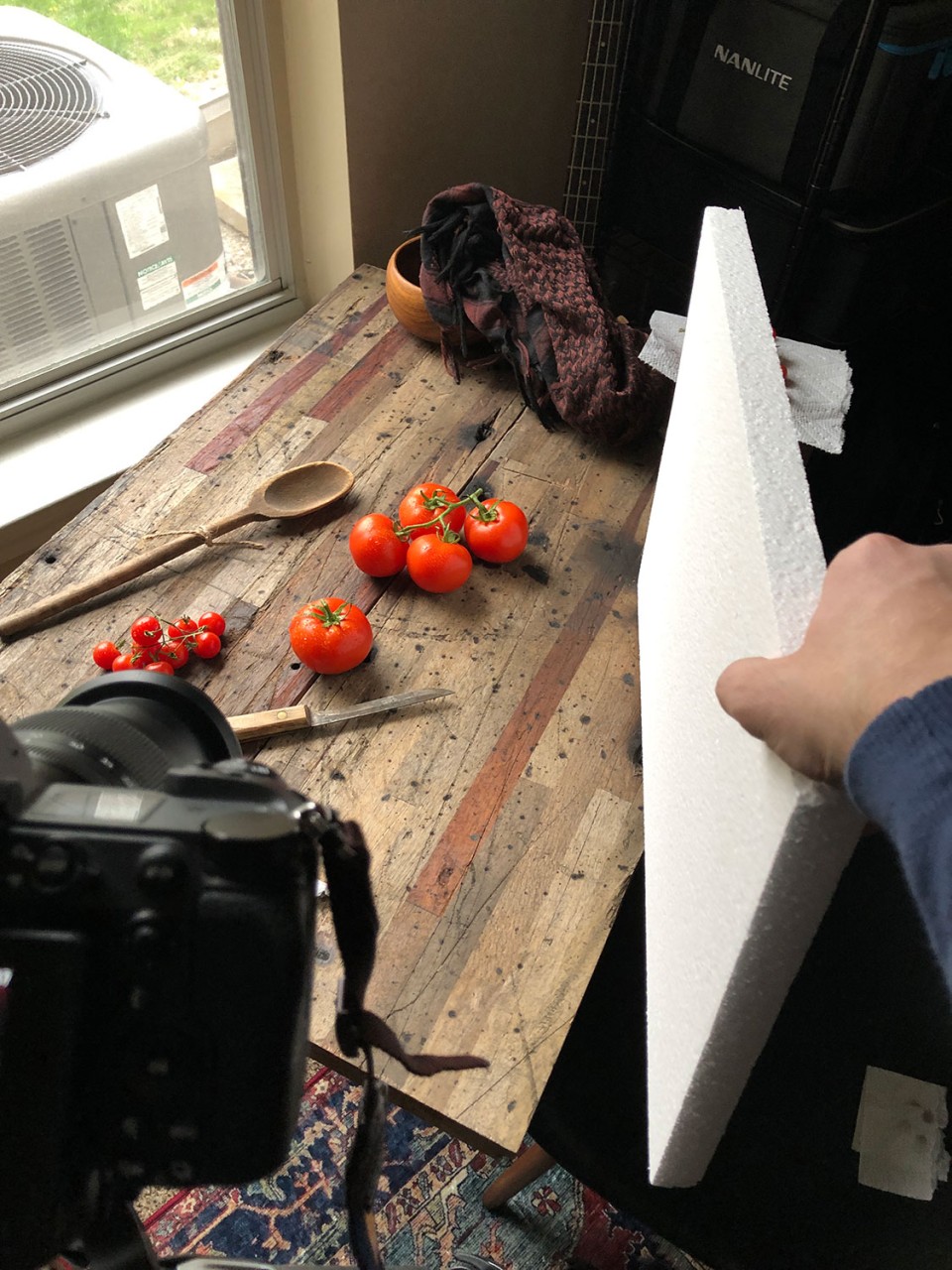 Fill light can be bounced from any white or neutral surface.