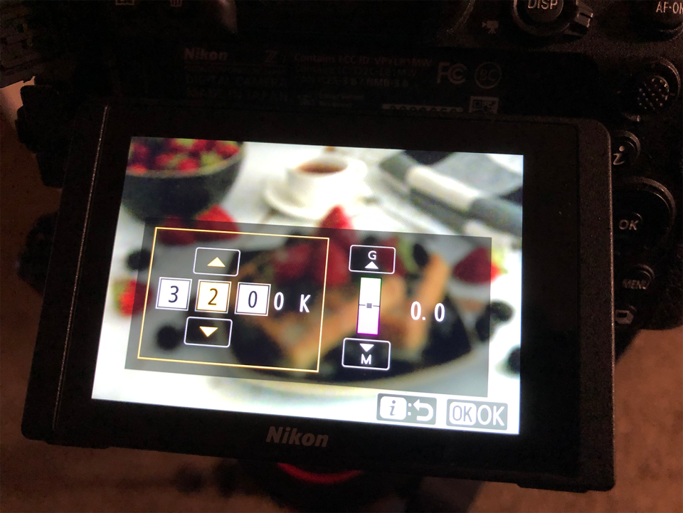 Set your white balance to 3200 for tungsten sources