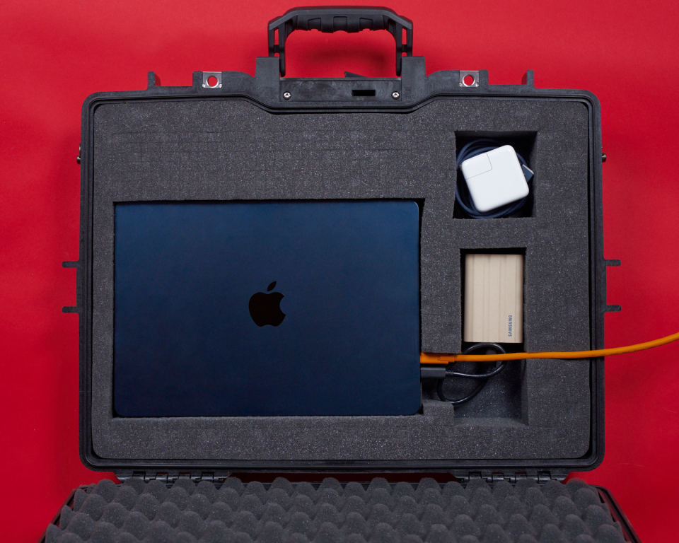 My tethering setup using the foam interior model