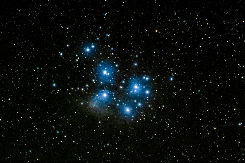 The Pleiades Star Cluster. 525mm. The Pleiades Star Cluster. 525mm.