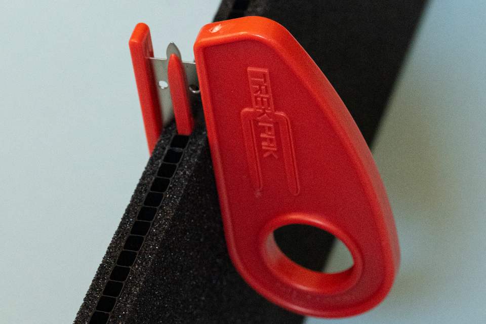 A blade designed specifically for TrekPak foam makes quick work of architecting case interiors.