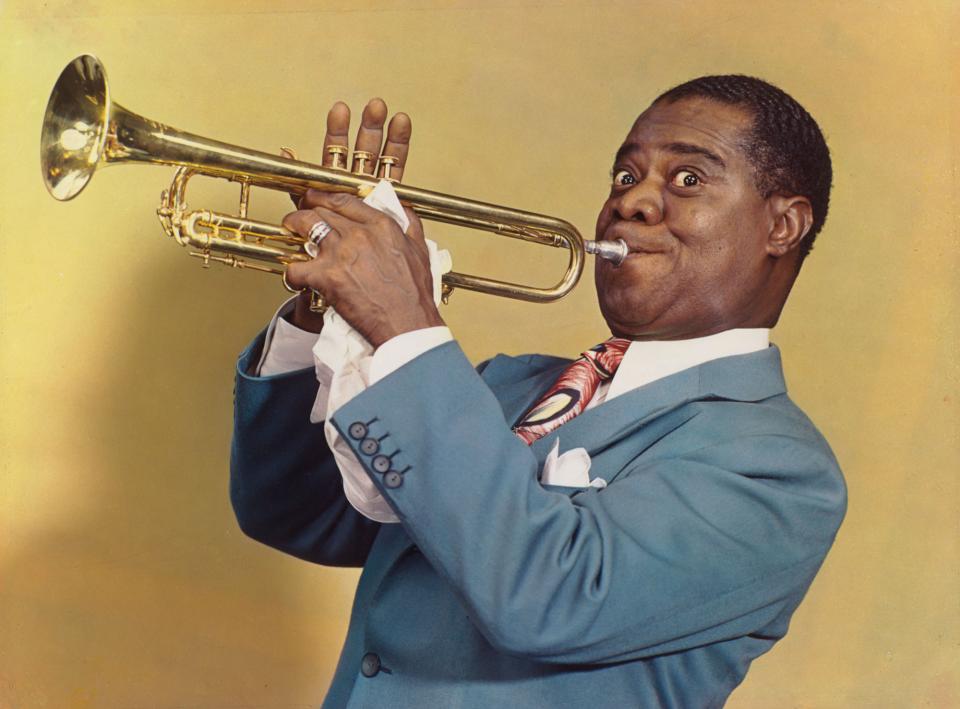 Harry Warnecke and Gus Schoenbaechler, Louis Armstrong, 1947, Carbro print. Courtesy of National Portrait Gallery, Smithsonian Institution.