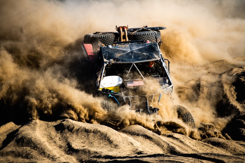The offroad racing in Baja, Mexico is extremely rough, as evidenced by this Trophy truck missing most of its bodywork while engulfed in a deep silt bed. Nikon D5, ISO 160, 200 mm f/4 lens at 1/2000.