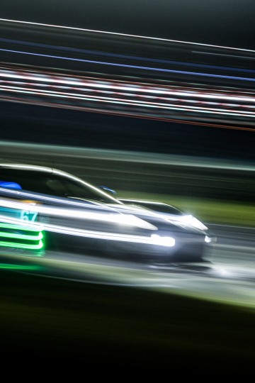 A technique called “whip panning” involves following a car using a very slow half-second shutter speed. Nikon D5, ISO 250, 105 mm f/10 lens at ½ second.