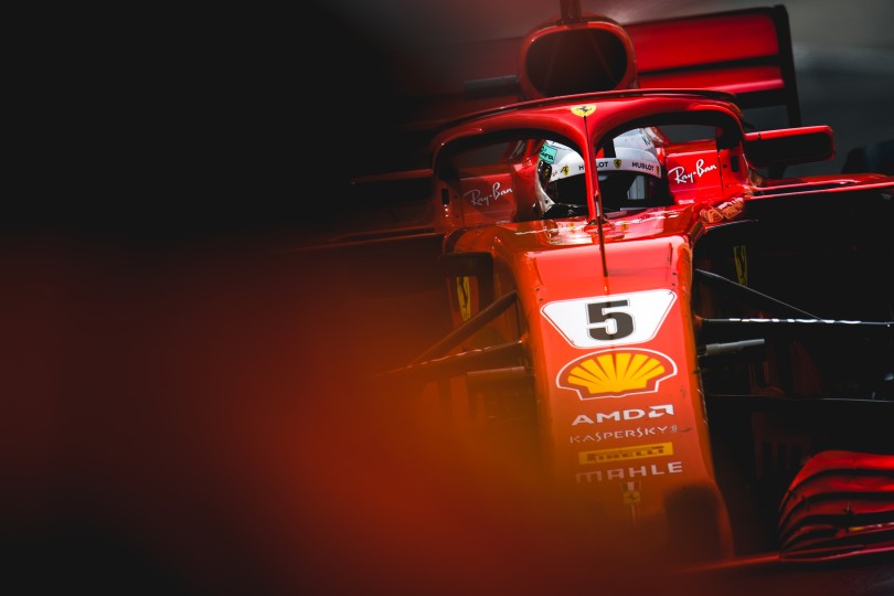 Sebastian Vettel on the streets of Monaco in 2018. Nikon D5, ISO 200, 500 mm f/4 lens at 1/1600, Exposure compensation: 0.3.