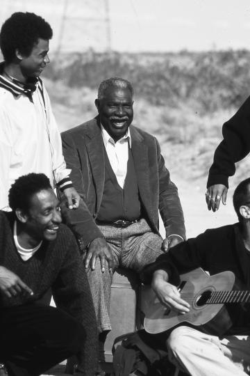 Ossie Davis, on the set of the film, Get on the Bus, 1995 © Lester Sloan
