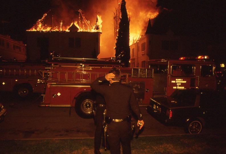 Los Angeles uprising and riots, 1992 © Lester Sloan
