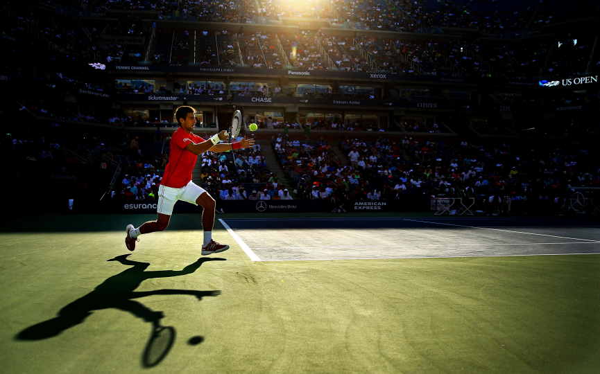 Novak Djokovic during the 2013 U.S. Open, September 3, 2013. Photograph ©  Al Bello/Getty Images