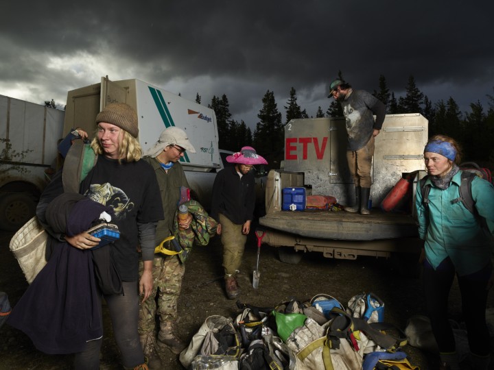 Coming Home. Tree Planters return to camp after a day’s work, 2019