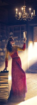 Environmental portrait in an abandoned library at sunset for the Nikon Z 7 campaign. Everything, including the sun rays, was captured in-camera using a fog machine.