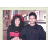 Enrique Vega with his mother in Mexico