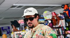 Bad Bunny at the NPR offices for a Tiny Desk Concert, February 2025.
