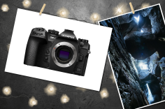 OM SYSTEM OM-1 Mirrorless Camera (left) and a sample image (right)