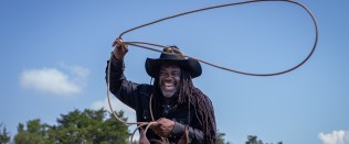 Black Cowboy Ke' Elronn Hatley, whose family owns a 300-acre ranch outside Dallas, Texas. 