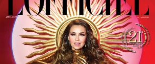 Enrique’s portrait of Thalia on the cover of L'Officiel India.