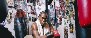 Spec shoot with boxer at Church Street Boxing Gym, NYC.