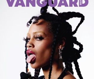 Vanguard Magazine cover shot for a story that turns clinical psych masters’ essays into fashion photos.